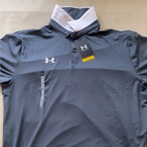 Under Armour Men’s XL Golf Polo New with Tags Grey/White